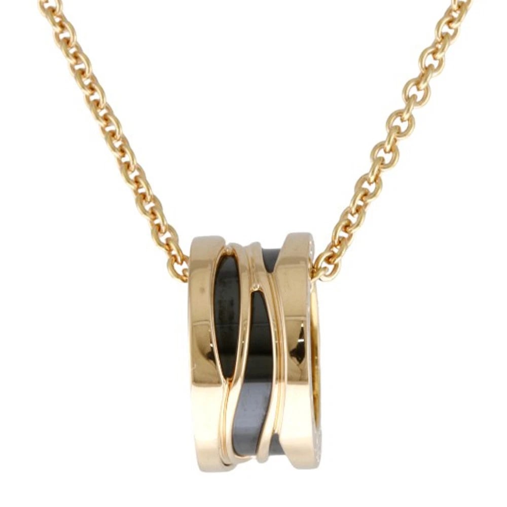 BVLGARI DESIGN LEGEND NECKLACE K18 PINK GOLD: BVLGARI design legend Necklace K18 Pink Gold Brand: BVLGARI Type: Necklace Material: K18 Pink Gold, Main Stone/Creation Black ceramic Color: gold Size: (CM) Total Length:46cm Chain width:1.5mm