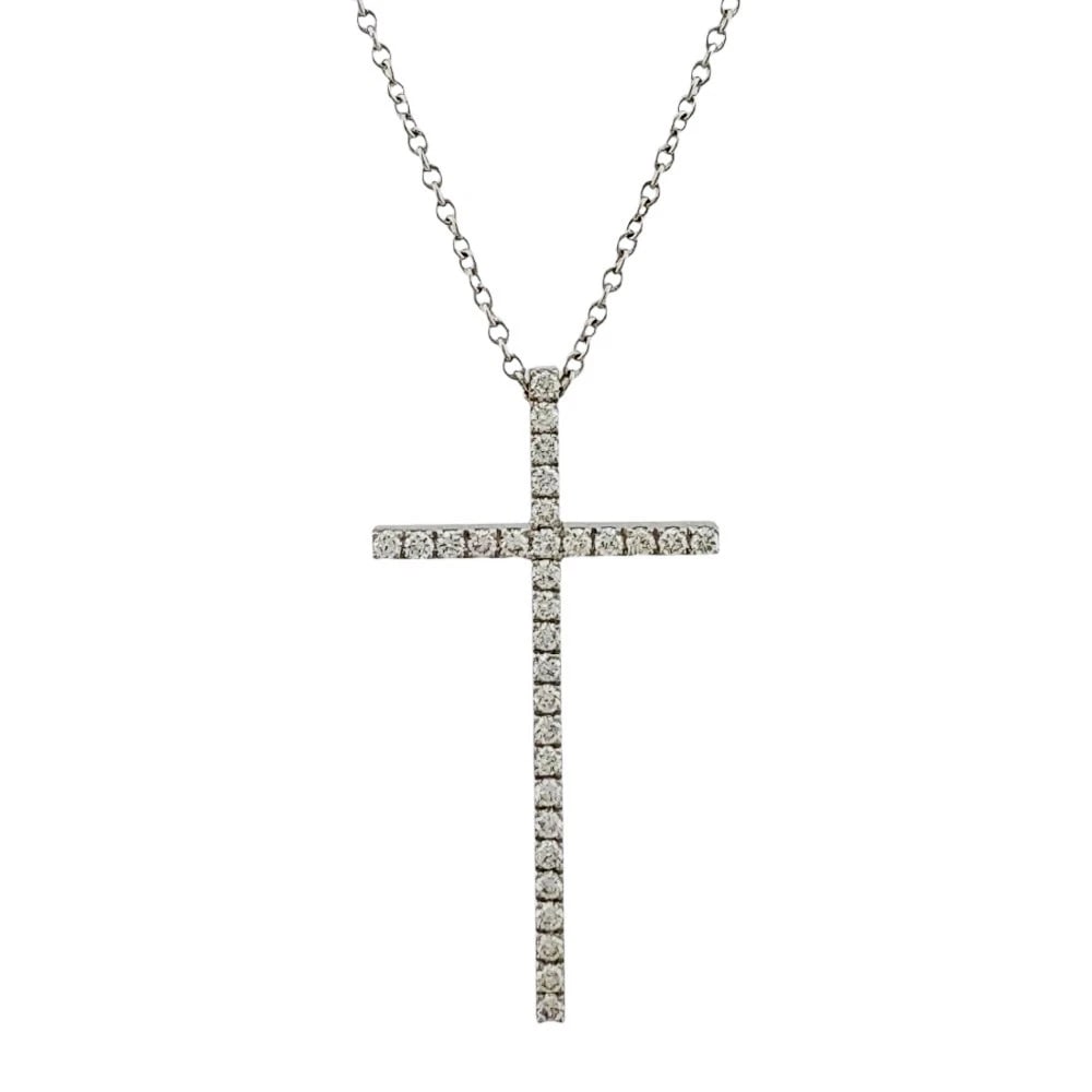 TIFFANY&CO. NECKLACE K18 WHITE GOLD: TIFFANY&Co. Necklace K18 white gold Brand: Tiffany&co. Type: Necklace Material: K18 white gold, Main Stone/Creation Natural Color: Silver Size: (CM) Total Length:46cm Chain width:0.9mm Top:W15.5mm x