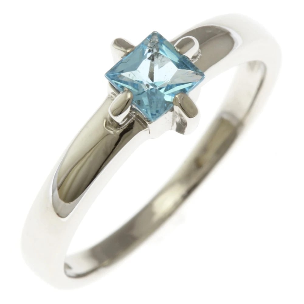 RING PLATINUM BLUE TOPAZ: Ring Platinum Blue Topaz Brand: Unbranded Type: Ring Material: Pt900Platinum, Main Stone/Creation Blue Topaz Color: Silver Size: US 5 3/8 Accessories: None Accessories Notice: When purchas