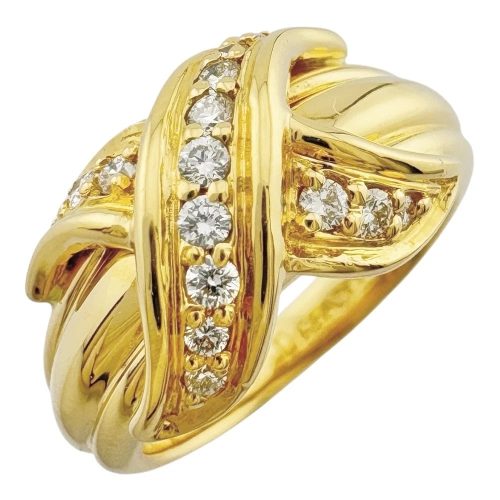 TIFFANY&CO. RING K18 YELLOW GOLD: TIFFANY&Co. Ring K18 yellow gold Brand: Tiffany&co. Type: Ring Material: K18 yellow gold, Main Stone/Creation Natural Color: gold Size: US 4 1/4 Accessories: None Accessories Notice: When