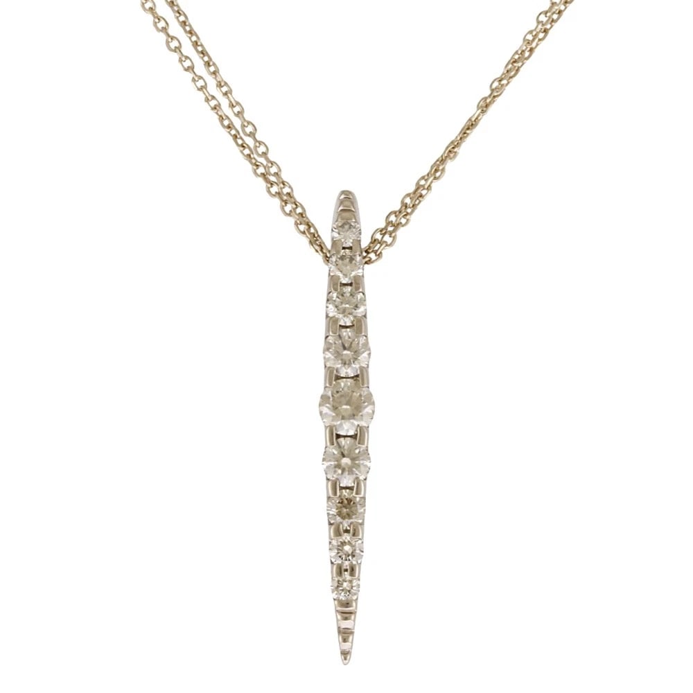 KASHIKEY NECKLACE K18 WHITE GOLD: KASHIKEY Necklace K18 white gold Brand: KASHIKEY Type: Necklace Material: K18 white gold, Main Stone/Creation Natural Color: gold Size: (CM) Total Length:46.5cm Chain width:2.0mmTop:W4.0mm x
