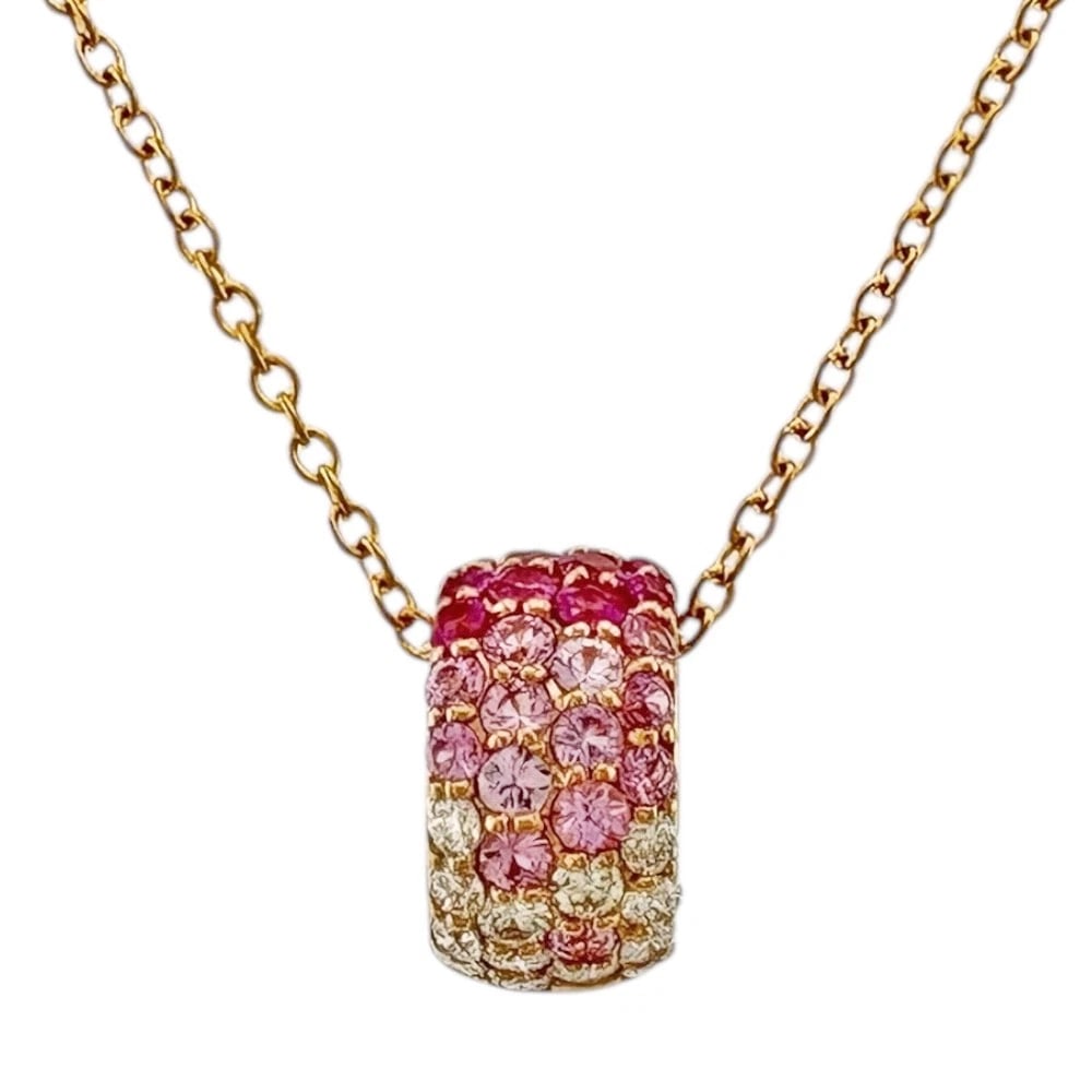 PONTE VECCHIO NECKLACE K18 PINK GOLD PINK SAPPHIRE: Ponte Vecchio Necklace K18 Pink Gold Pink sapphire Brand: Ponte Vecchio Type: Necklace Material: K18 Pink Gold, Main Stone/Creation Pink sapphire/diamond Color: Pink gold Size: (CM) Total Length:40cm 
