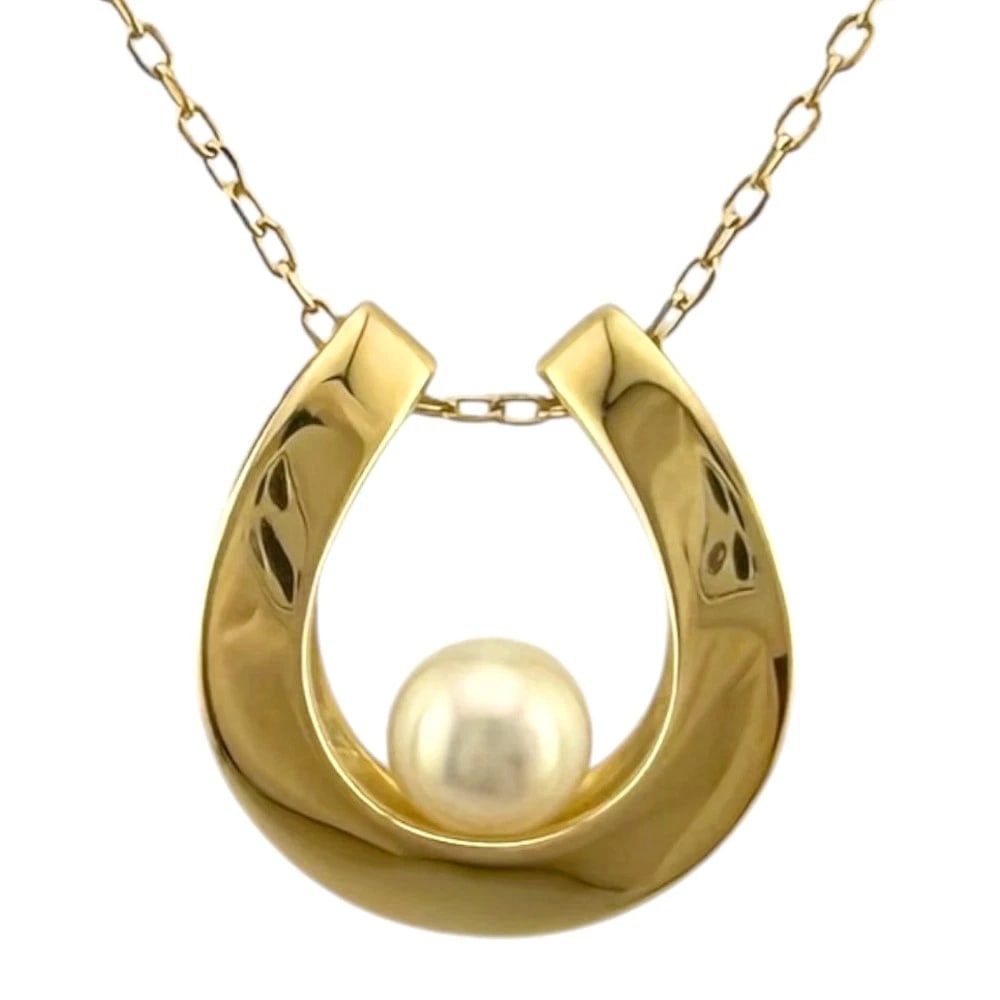 MIKIMOTO NECKLACE K18 YELLOW GOLD: MIKIMOTO Necklace K18 yellow gold Brand: MIKIMOTO Type: Necklace Material: K18 yellow gold, Main Stone/Creation Pearl Color: gold Size: (CM) Total Length:43cm Chain width:1.0mmTop:W18.5mm x H20.0mm Pe