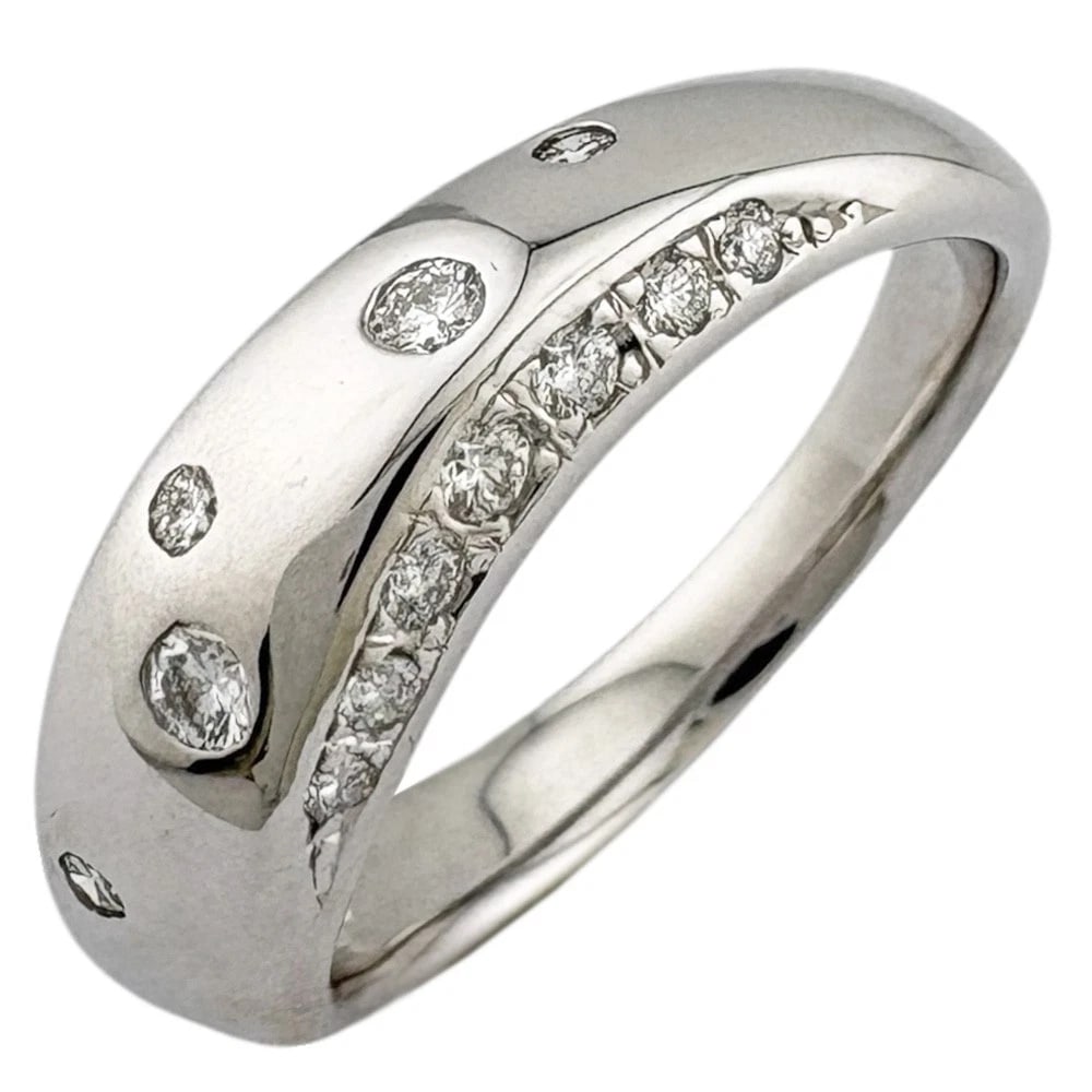TASAKI RING K18 WHITE GOLD DIAMOND: TASAKI Ring K18 white gold diamond Brand: TASAKI Type: Ring Material: K18 white gold, Main Stone/Creation Natural Color: Silver Size: US 5 3/4 Accessories: None Accessories Notice: When pu