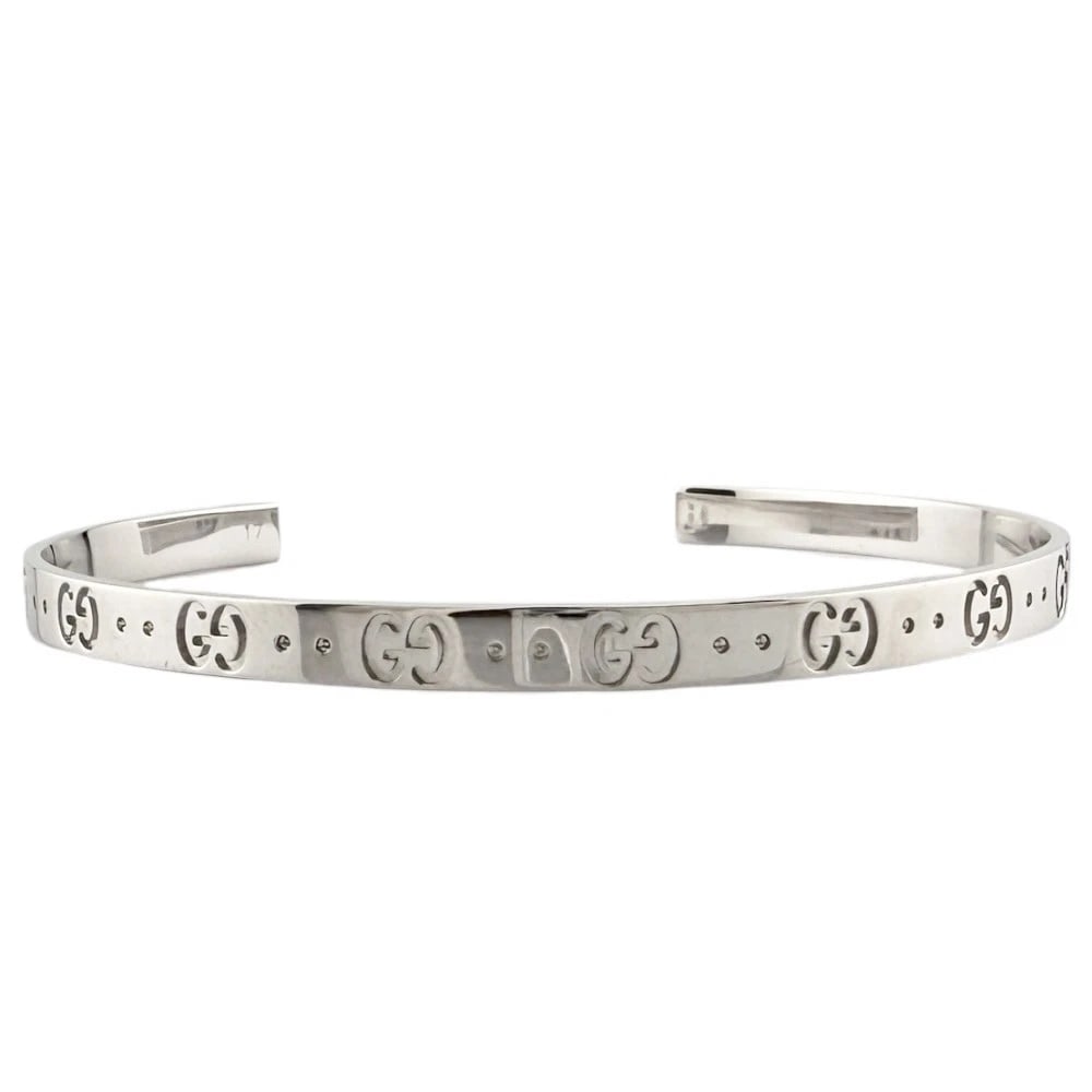 GUCCI BRACELET K18 WHITE GOLD: GUCCI Bracelet K18 white gold Brand: GUCCI Type: Bracelet Material: K18 white gold, Color: Silver Size: (CM) Total Length:17cm High limit:4.0mm (Inch) Total Length:6.7inch High limit:0.2inch Acces