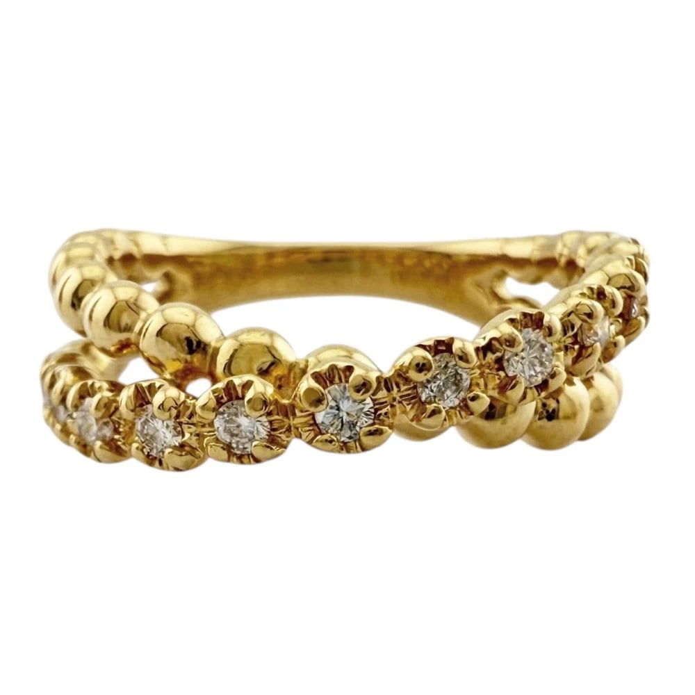 PONTE VECCHIO RING K18 YELLOW GOLD: Ponte Vecchio Ring K18 yellow gold Brand: Ponte Vecchio Type: Ring Material: K18 yellow gold, Color: gold Size: US 5 3/4 Accessories: None Accessories Notice: When purchasing pre-owned goo