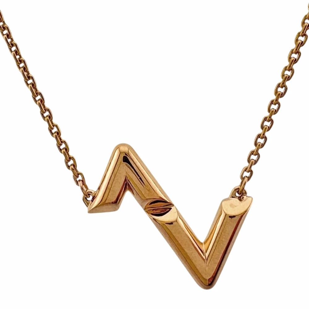 LOUIS VUITTON NECKLACE K18 PINK GOLD: LOUIS VUITTON Necklace K18 Pink Gold Brand: LOUIS VUITTON Type: Necklace Material: K18 Pink Gold, Color: gold / Pink gold Size: (CM) Total Length:49cm Chain width:1.0mm AdjUS ter can position