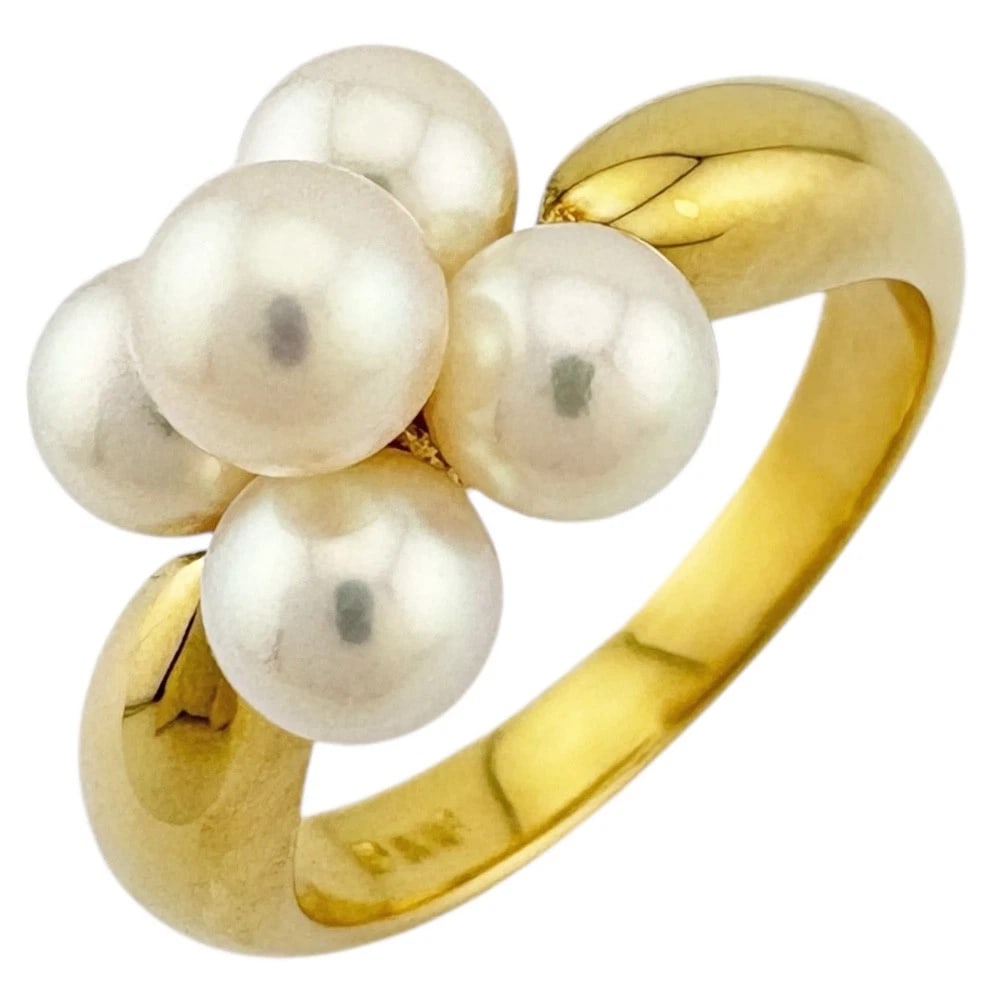 MIKIMOTO RING K18 YELLOW GOLD: MIKIMOTO Ring K18 yellow gold Brand: MIKIMOTO Type: Ring Material: K18 yellow gold, Main Stone/Creation Pearl Color: gold Size: US 5 3/4 Accessories: None Accessories Notice: When purchasi