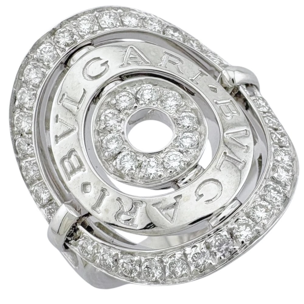 BVLGARI RING K18 WHITE GOLD: BVLGARI Ring K18 white gold Brand: BVLGARI Type: Ring Material: K18 white gold, Main Stone/Creation Natural Color: Silver Size: US 7 Accessories: None Accessories Notice: When purchasing pre-owned