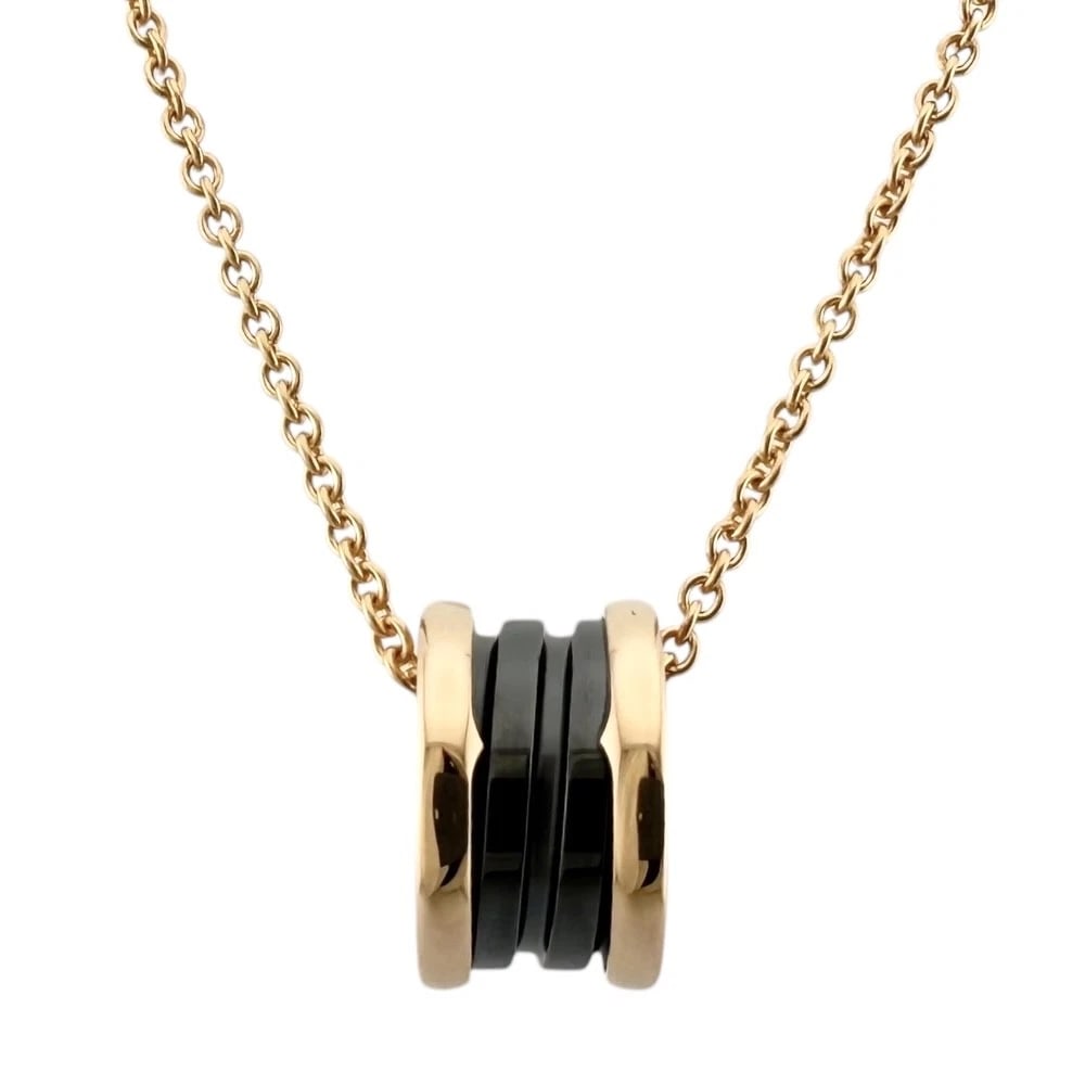 BVLGARI NECKLACE K18 PINK GOLD: BVLGARI Necklace K18 Pink Gold Brand: BVLGARI Type: Necklace Material: K18 Pink Gold, Color: Pink gold Size: (Inch) Total Length:17.9inch Top:W3.5inch x H5.7inch Chain width:0.1inch(CM) Total