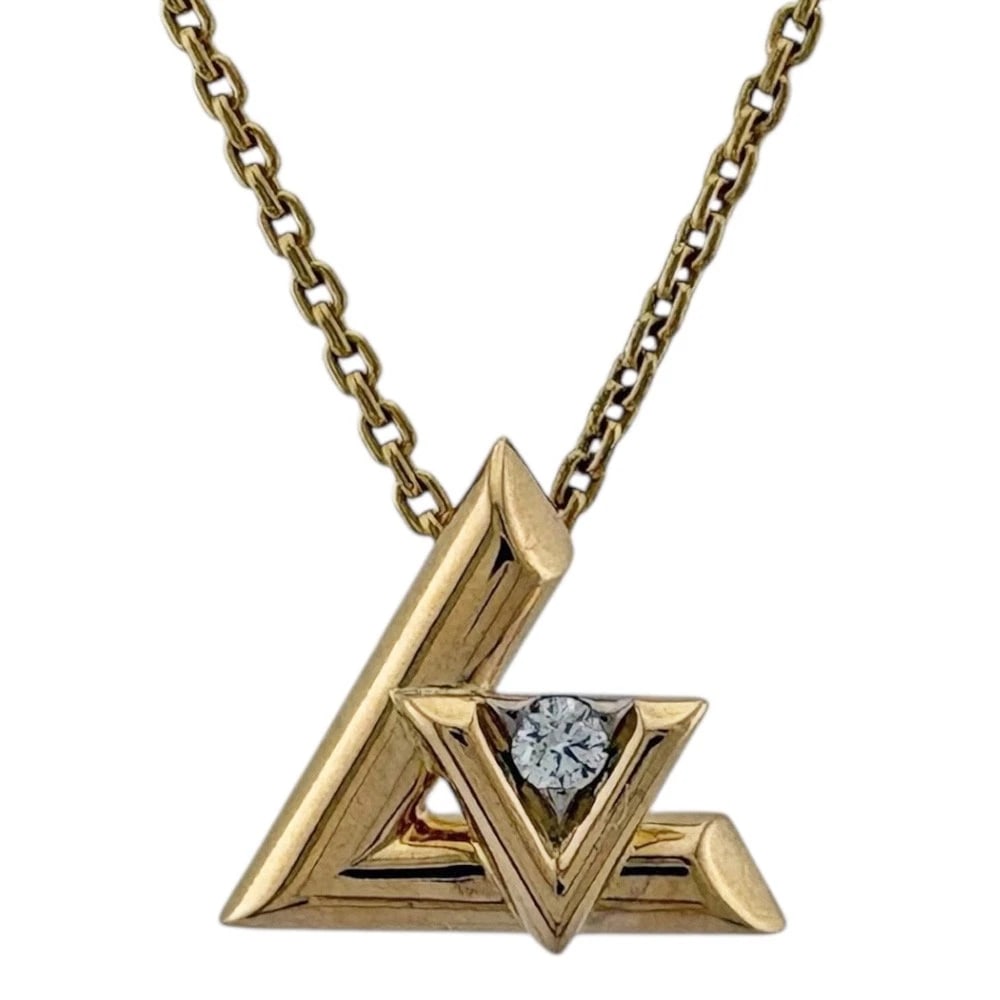 LOUIS VUITTON NECKLACE K18 YELLOW GOLD: LOUIS VUITTON Necklace K18 yellow gold Brand: LOUIS VUITTON Type: Necklace Material: K18 yellow gold, Main Stone/Creation Natural Color: gold Size: (CM) Total Length:46cm Chain width:1.0mm ):3.0cm