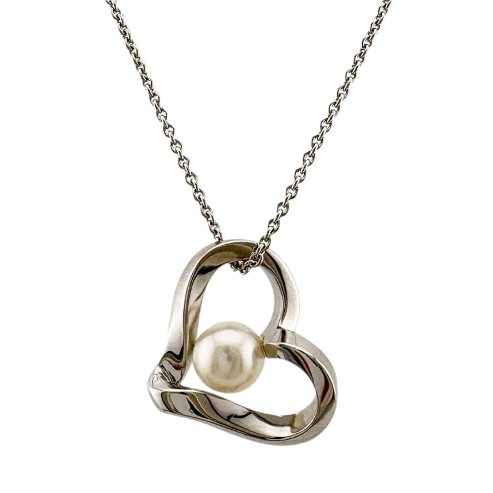 MIKIMOTO NECKLACE K18 WHITE GOLD: MIKIMOTO Necklace K18 white gold Brand: MIKIMOTO Type: Necklace Material: K18 white gold, Main Stone/Creation Pearl Color: Silver Size: (CM) Total Length:45cm Chain width:1.0mm AdjUS ter can position