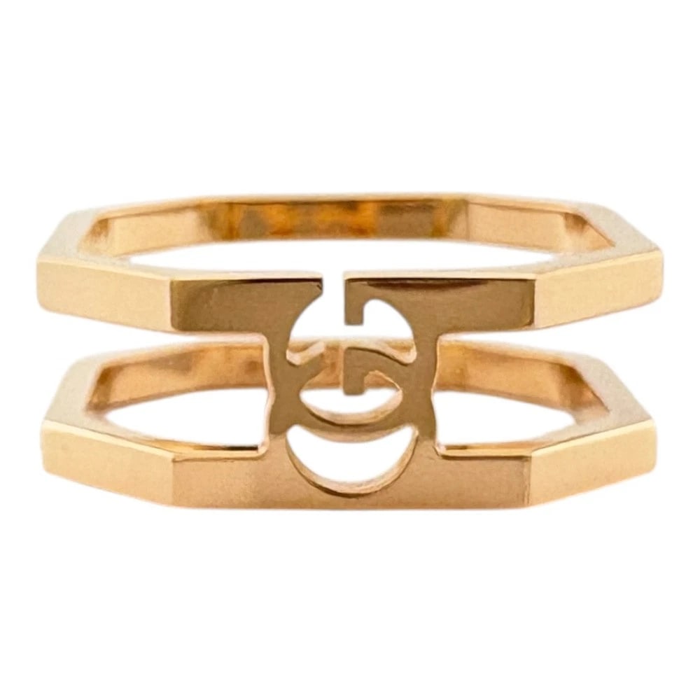 GUCCI RING K18 PINK GOLD: GUCCI Ring K18 Pink Gold Brand: GUCCI Type: Ring Material: K18 Pink Gold, Color: Pink gold Size: US 5 3/4 Accessories: None Accessories Notice: When purchasing pre-owned goods, please refer to the