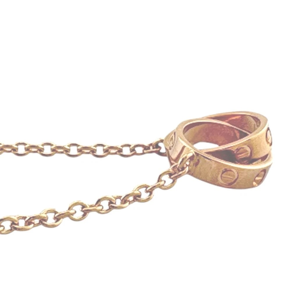 CARTIER NECKLACE K18 PINK GOLD: CARTIER Necklace K18 Pink Gold Brand: CARTIER Type: Necklace Material: K18 Pink Gold, Color: Pink goldgold Size: (Inch) Total Length:17.5inch Top:W9.1inch x H3.7inch Chain width:0.1inch(CM) Total Leng