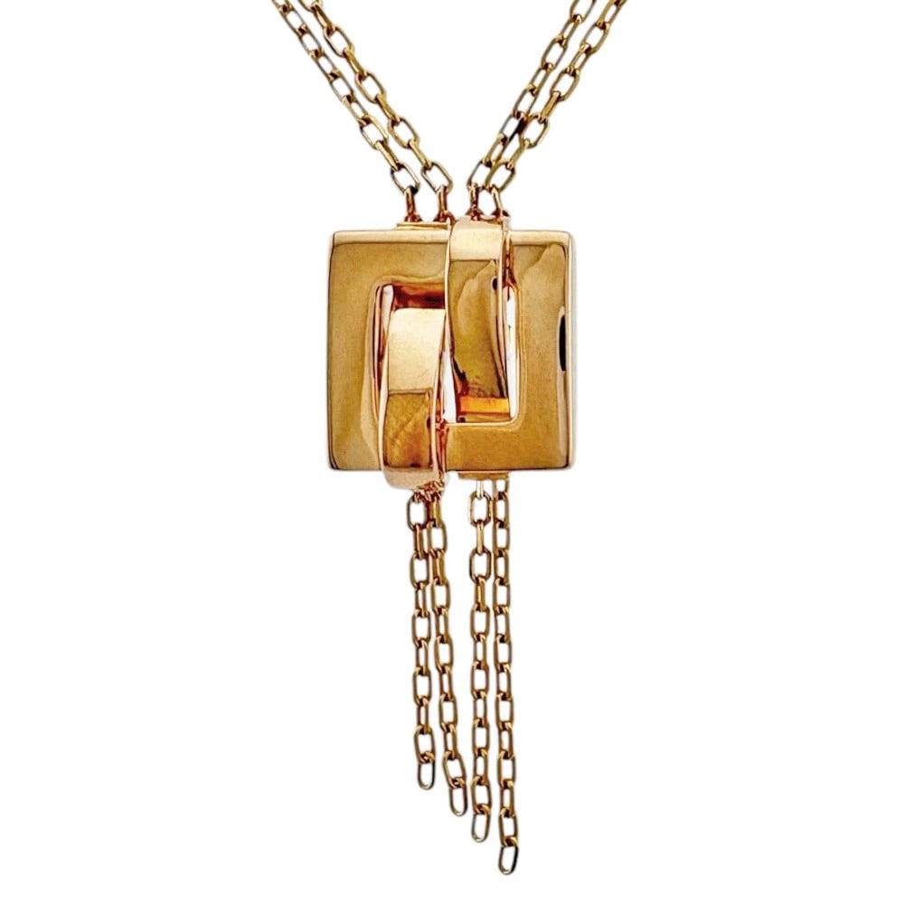 BOUCHERON NECKLACE K18 PINK GOLD: Boucheron Necklace K18 Pink Gold Brand: Boucheron Type: Necklace Material: K18 Pink Gold, Color: Pink gold Size: (CM) Total Length:44cm The total length is including the top Chain width:1.0mm