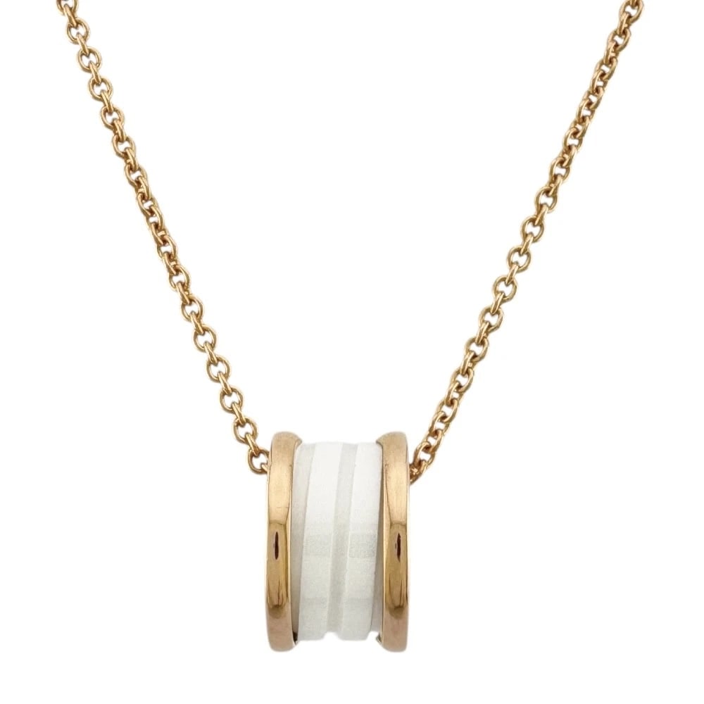 BVLGARI NECKLACE K18 PINK GOLD: BVLGARI Necklace K18 Pink Gold Brand: BVLGARI Type: Necklace Material: K18 Pink Gold, Color: Pink gold Size: (CM) Total Length:46.5cm Chain width:1.5mm Top:W9.0mm x H14.5mm(Inch) Total Length:18.3inch