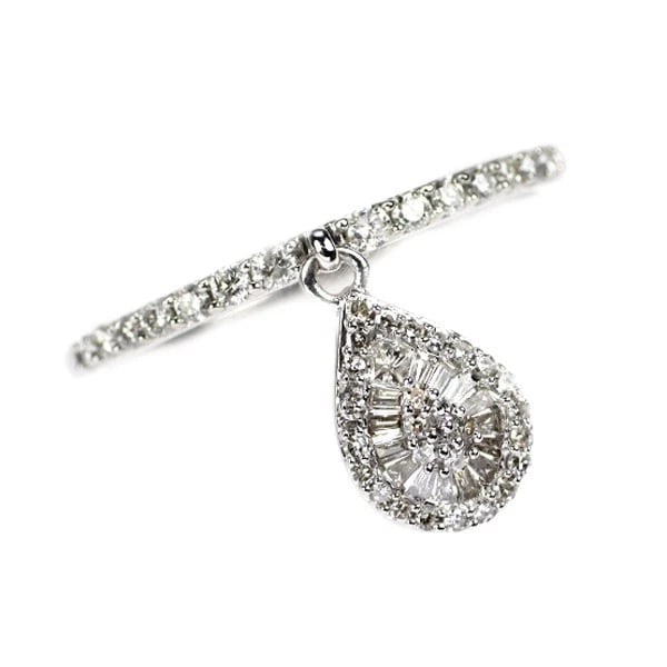 K18WG DIAMOND RING: K18WG diamond ring Brand: None Type: rings Material: K18WG, Main Stone/Creation Natural Color: White Gold Size: US 8.75 Accessories: None Accessories Notice: When purchasing pre-owned good