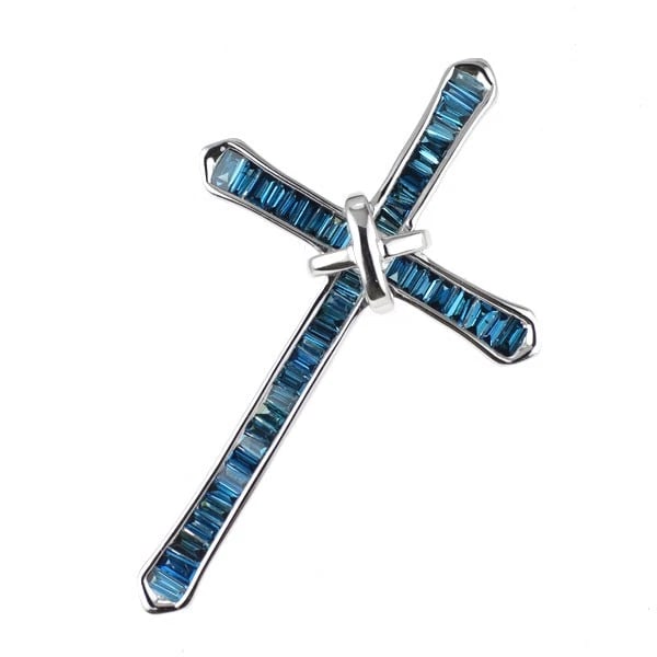 K18WG TREAT BLUE DIAMOND PENDANT TOP: K18WG treat blue diamond pendant top Brand: None Type: pendant top Material: K18WG, Main Stone/Creation Natural Color: White Gold Size: Length/Width/Diameter (CM)31.1 Accessories: None Accessories