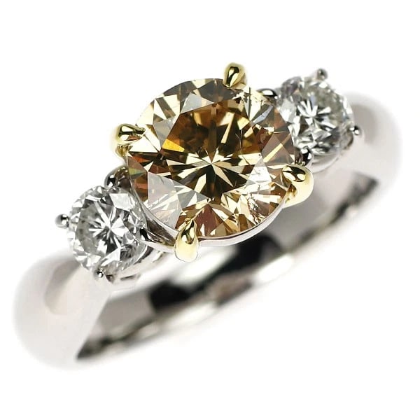 K18YG/PT900 DIAMOND RING: K18YG/PT900 diamond ring Brand: None Type: rings Material: K18YG/PT900, Main Stone/Creation Natural Color: YG,Silver Size: 6.75 - 7US Accessories: None Accessories Notice: When purchasing