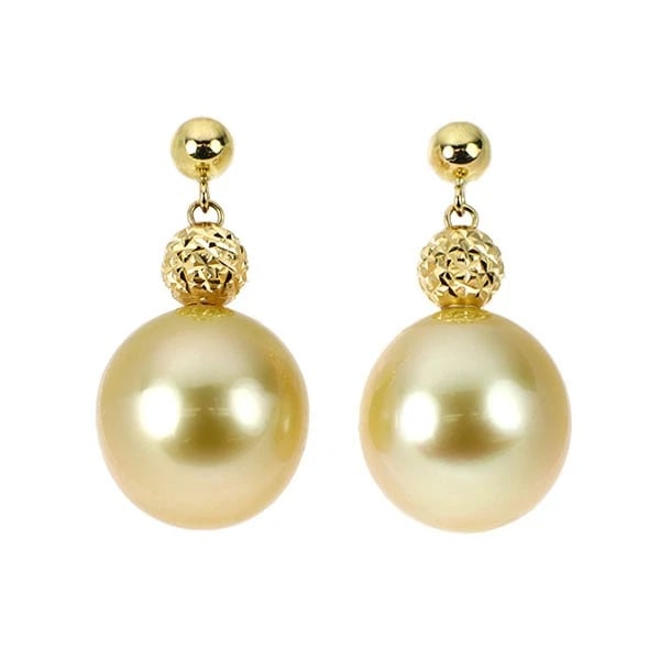 K18YG GOLDEN PEARL EARRING: K18YG golden pearl earring Brand: None Type: piercing Material: K18YG, Main Stone/Creation pearl/pearl Color: Yellow Gold Size: Length/Width/Diameter (CM) 23.4 Accessories: None Accessorie