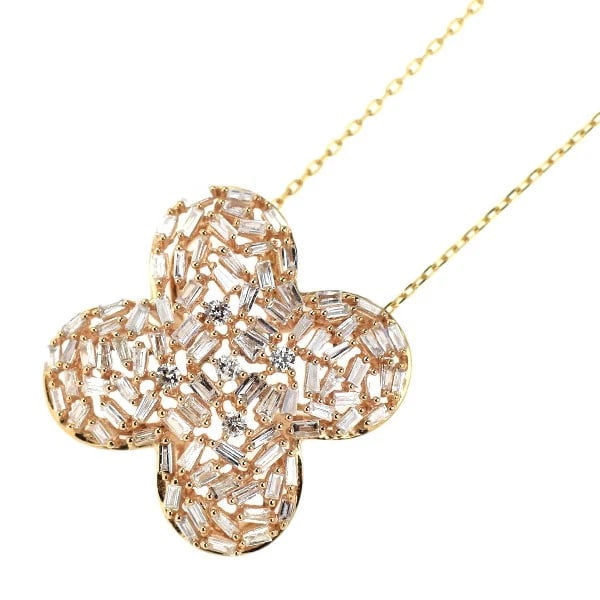 K18PG/ K18YG DIAMOND PENDANT NECKLACE: K18PG/ K18YG Diamond Pendant Necklace Brand: None Type: pendant necklace Material: K18PG/ K18YG, Main Stone/Creation Natural Color: PG,YG Size: Necklace: Chain Length 40cm Accessories: None