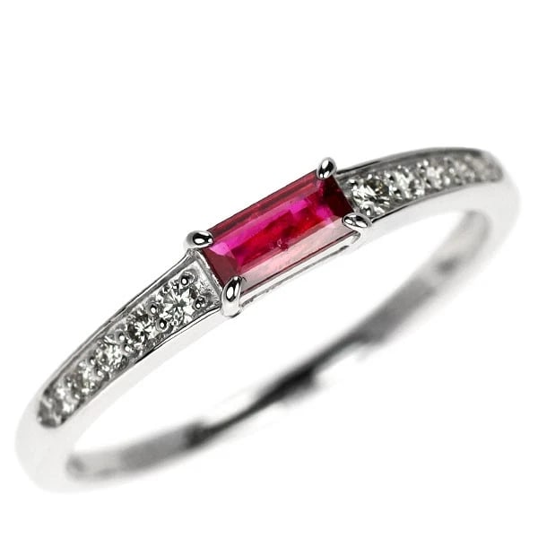 PT950 RUBY DIAMOND RING: Pt950 ruby diamond ring Brand: None Type: rings Material: Pt950, Main Stone/Creation rubySide Stonediamonds Color: Silver Size: US 6 Accessories: None Accessories Notice: When purchasing pre-owned