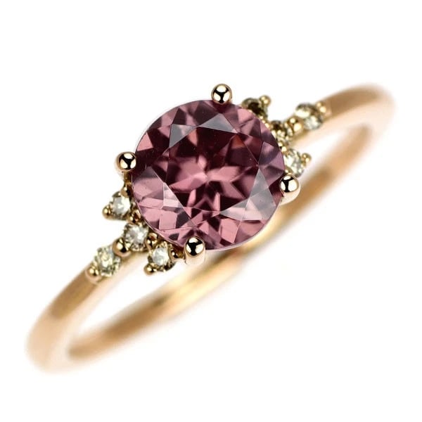 K18PG PINK TOURMALINE DIAMOND RING: K18PG Pink Tourmaline Diamond Ring Brand: None Type: rings Material: K18PG, Main Stone/Creation tourmaline Side Stonediamonds Color: Pink Gold Size: 5.5 - 5.75US Accessories: None Accessor