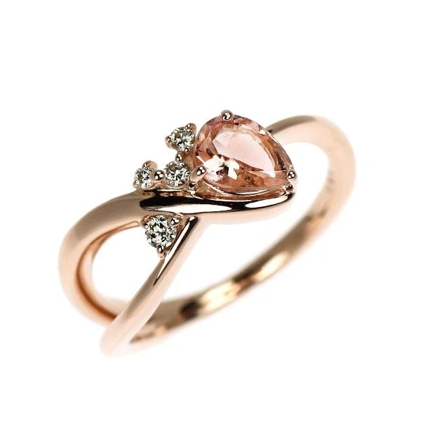 K10PG MORGANITE DIAMOND RING: K10PG morganite diamond ring Brand: None Type: rings Material: K10PG, Main Stone/Creation Natural Color: Pink Gold Size: US 2.5 Accessories: None Accessories Notice: When purchasing pre-owned goods,