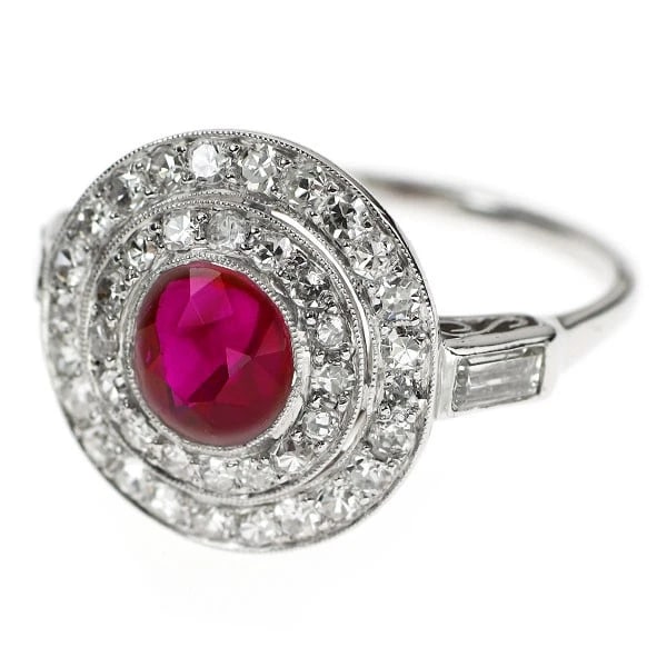 K18WG RUBY DIAMOND RING - 2