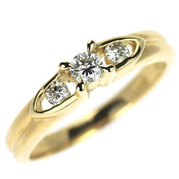 K18YG DIAMOND RING: K18YG diamond ring Brand: None Type: rings Material: K18YG, Main Stone/Creation Natural Color: Yellow Gold Size: 4.75 - 5US Accessories: None Accessories Notice: When purchasing pre-owned goods,