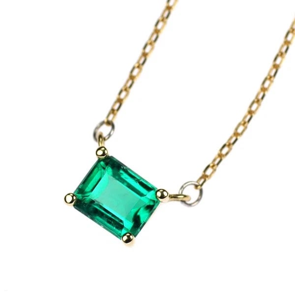K18YG EMERALD PENDANT NECKLACE: K18YG emerald pendant necklace Brand: None Type: pendant necklace Material: K18YG, Main Stone/Creation emerald Color: Yellow Gold Size: Necklace: Chain Length ?45.5cm Accessories: None Accessories
