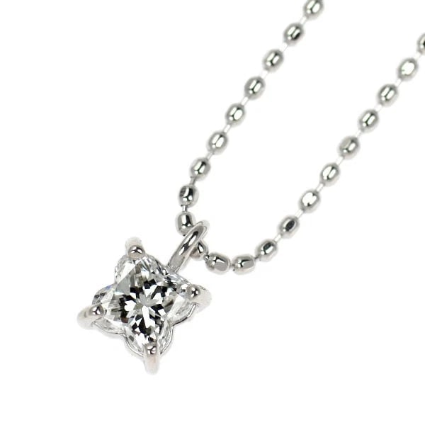 K18WG LILY CUT DIAMOND PENDANT NECKLACE: K18WG Lily Cut Diamond Pendant Necklace Brand: None Type: pendant necklace Material: K18WG, Main Stone/Creation Natural Color: WHite Gold Size: Necklace: Chain Length 40cm Accessories: None