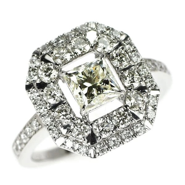 PT950 PRINCESS CUT DIAMOND RING (1 of 2)