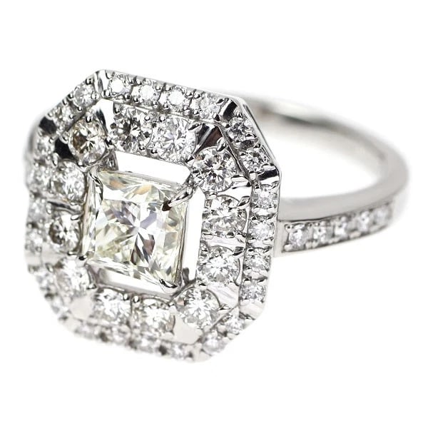 PT950 PRINCESS CUT DIAMOND RING - 2