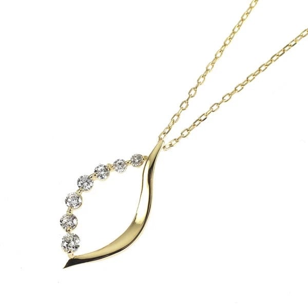 K18YG DIAMOND PENDANT NECKLACE: K18YG DIAMOND PENDANT NECKLACE Brand: None Type: pendant necklace Material: K18YG, Main Stone/Creation Natural Color: yellow Gold Size: Necklace: Chain Length40cm Accessories: None Accessories