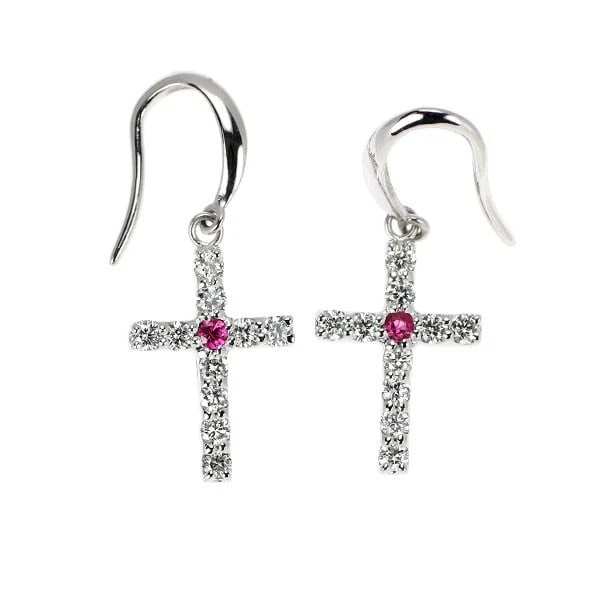 K18WG PINK SAPPHIRE DIAMOND EARRING: K18WG pink sapphire diamond earring Brand: None Type: piercing Material: K18WG, Main Stone/Creation sapphireside stone daimond Color: white Gold Size: Length/Width/Diameter (CM) 23.3 Accessories: