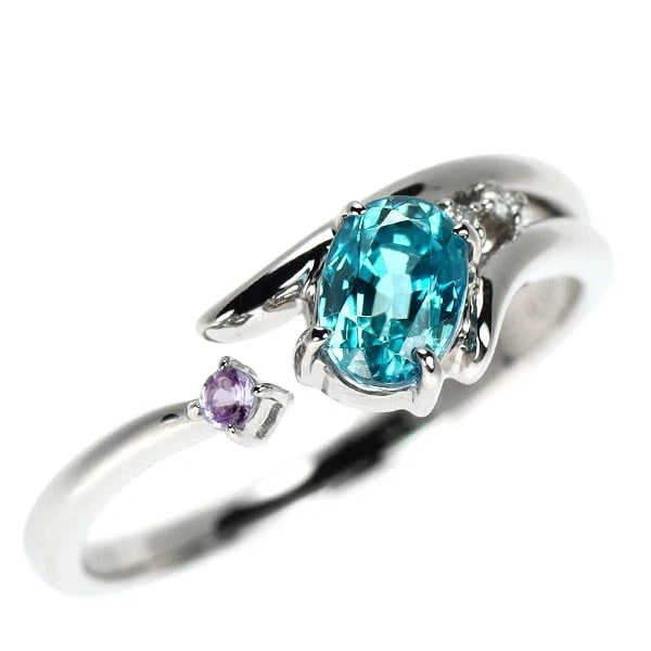 PT900 BLUE ZIRCON TANZANITE DIAMOND RING: Pt900 blue zircon tanzanite diamond ring Brand: None Type: rings Material: Pt900, Main Stone/Creation tanzaniteside stone daimond Color: Silver Size: US 5.5 - 5.75 Accessories: None Accessories