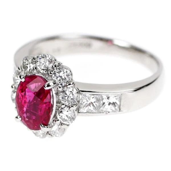 PT900 RUBY DIAMOND RING - 2