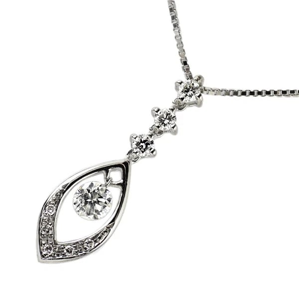 K18WG DIAMOND PENDANT NECKLACE: K18WG Diamond Pendant Necklace Brand: None Type: pendant necklace Material: K18WG, Main Stone/Creation Natural Color: WHite Gold Size: Necklace: Chain Length?45.5cm Accessories: None Accessories