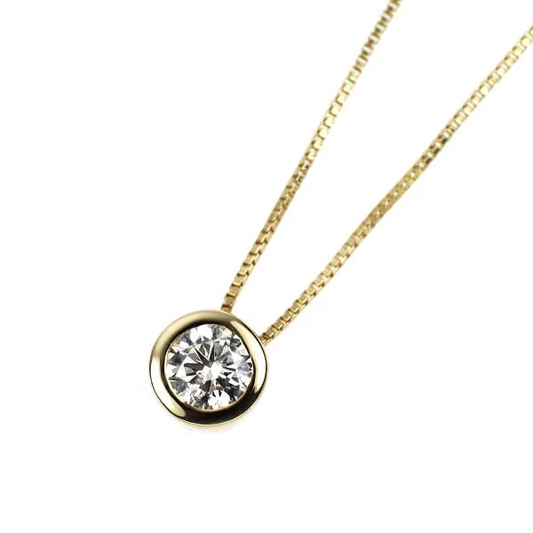 K18YG DIAMOND PENDANT NECKLACE: K18YG DIAMOND PENDANT NECKLACE Brand: None Type: pendant necklace Material: K18YG, Main Stone/Creation Natural Color: YEllow Gold Size: Necklace: Chain Length41cm Accessories: None Accessories