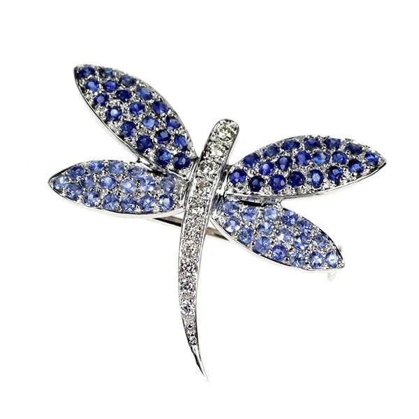 K18WG SAPPHIRE DIAMOND BROOCH AND PENDANT TOP: K18WG Sapphire Diamond Brooch and Pendant Top Brand: None Type: brooch Material: K18WG, Main Stone/Creation sapphireSideStoneDiamond Color: WHite Gold Size: Length/Width/Diameter (CM)22.8 Accessor