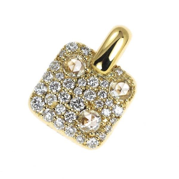 SIREN AZZURRO K18YG ROSE CUT/ROUND BRILLIANT DIAMOND PENDANT TOP: Siren Azzurro K18YG Rose Cut/Round Brilliant Diamond Pendant Top Brand: None Type: pendant top Material: K18YG, Main Stone/Creation Natural Color: YEllow Gold Size: Length/Width/Diameter (CM)15.6