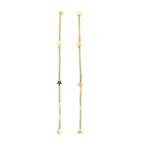 STAR JEWELRY K18YG STAR EARRINGS: Star Jewelry K18YG Star Earrings Brand: star jewelry Type: piercing Material: K18YG, Color: YEllow Gold Size: Length/Width/Diameter (CM)63.5 Accessories: None Accessories Notice: When purchasing