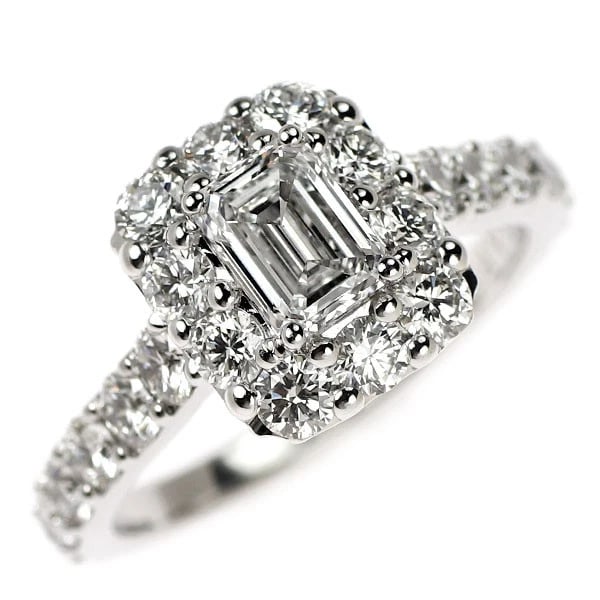 GRAFF K18WG EMERALD CUT DIAMOND RING: GRAFF K18WG Emerald Cut Diamond Ring Brand: graphs Type: rings Material: K18WG, Main Stone/Creation emeraldSideStoneDiamond Color: WHite Gold Size: US 3.75 Accessories: None Accessories No