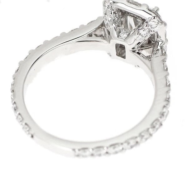 GRAFF K18WG EMERALD CUT DIAMOND RING - 2
