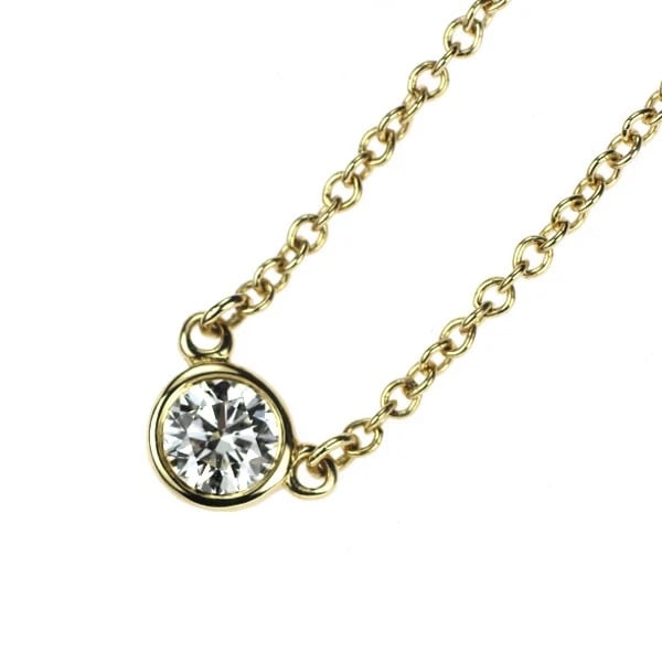 TIFFANY & CO K18YG DIAMOND PENDANT NECKLACE: Tiffany & Co K18YG diamond pendant necklace Brand: Tiffany Type: pendant necklace Material: K18YG, Main Stone/Creation Natural Color: YEllow Gold Size: Necklace: Chain Length40.5cm Accessories: None