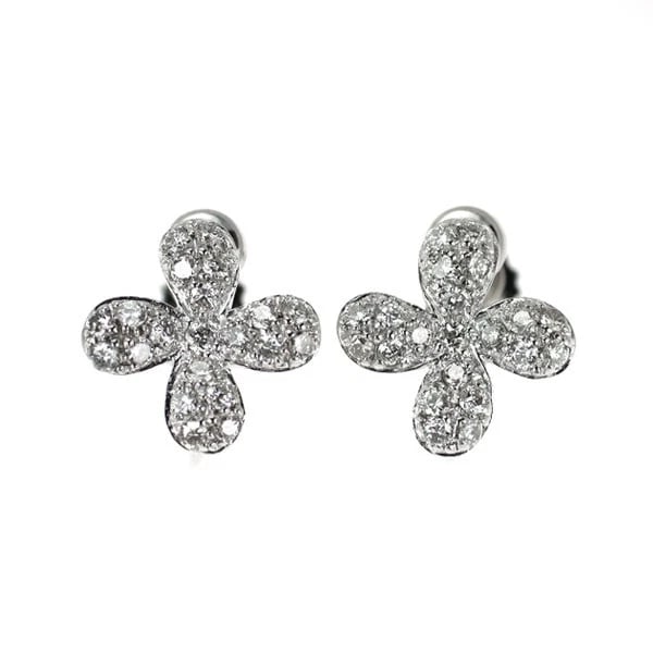 VENDOME AOYAMA K18WG DIAMOND EARRINGS: Vendome Aoyama K18WG Diamond Earrings Brand: Vendome Aoyama Type: earring Material: K18WG, Main Stone/Creation Natural Color: WHite Gold Size: Length/Width/Diameter (CM) 10.0 Accessories: None