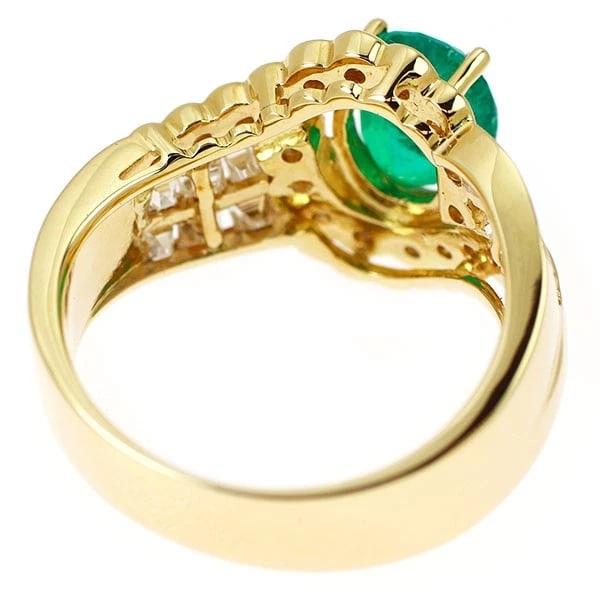 K18YG EMERALD DIAMOND RING - 2