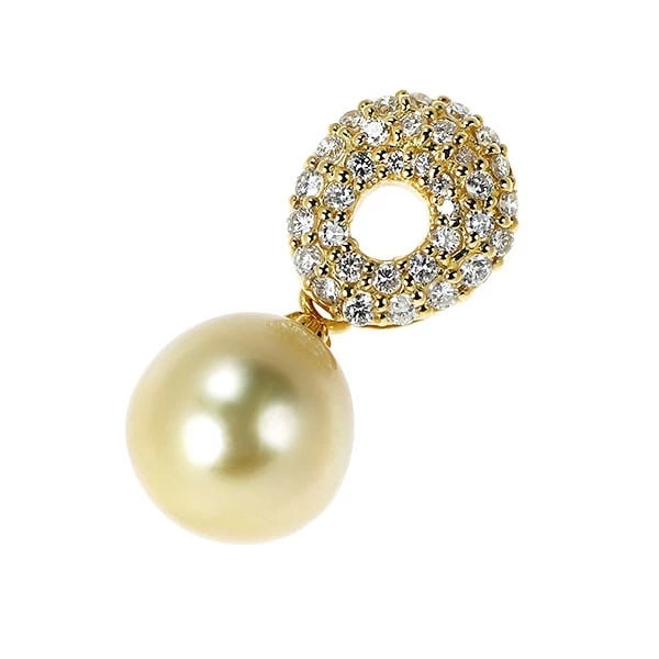 K18YG PEARL DIAMOND PENDANT: K18YG pearl diamond pendant Brand: None Type: pendant top Material: K18YG, Main Stone/Creation Natural Color: YEllow Gold Size: Length/Width/Diameter (CM) 26.2 Accessories: None Accessories Notice: