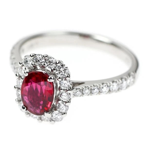 PT900 RUBY DIAMOND RING - 2